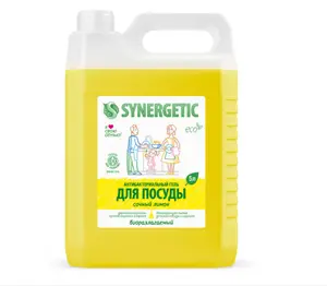 Средство для ручной мойки посуды Синергетик Лимон 5 л (арт 103500)