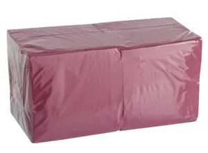 Салфетки бумажные бордо 24 х 24 двухслойные 250 шт 