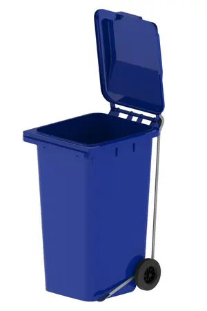 Бак для мусора с крышкой 240л (МКТ-240) СИНИЙ с педальным приводом