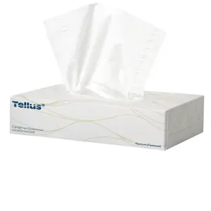 Салфетки для лица косметические Tellus Премиум F1 ультрамягкие 2 сл белые 100 л (артикул производителя 120380)