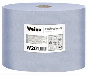 Протирочная бумага в рулоне VEIRO Professional Comfort 2 слойная синяя 350 м (артикул производителя W201)