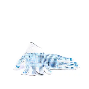 Перчатки хлопчатобумажные с ПВХ точкой, 4 нити, пара