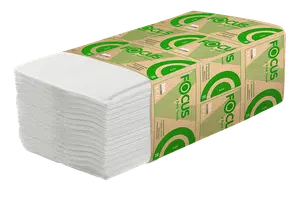 Бумажные полотенца листовые Focus Eco V сложения 1 слойные белые 200 листов (артикул производителя  5083743)