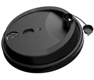 Крышка для стакана 90 мм пластиковая черная матовая с заглушкой 