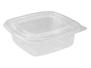 Контейнер ракушка пластиковый квадратный 137x142x48 мм, 375 мл прозрачный Стиролпласт