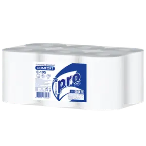 Бумажные полотенца в рулоне с центральной вытяжкой PROtissue 1 слойные белые 275 м (артикул производителя С195)