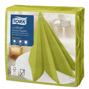 Салфетки бумажные TORK LinStyle 39х39 1 сл фисташковые 50шт арт. 478876