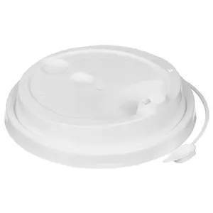 Крышка для стакана 90 мм пластиковая белая с заглушкой 