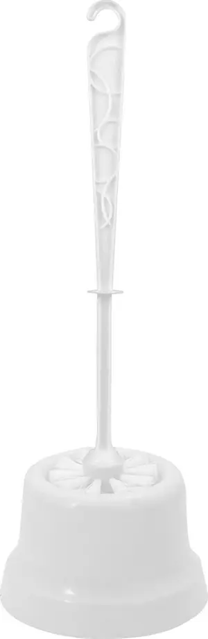 Ерш для унитаза с подставкой, 35 см, пластиковый белый