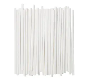 Трубочки для коктейля Белые без изгиба бумажные 6х200мм (200шт/уп) Ben Fatto