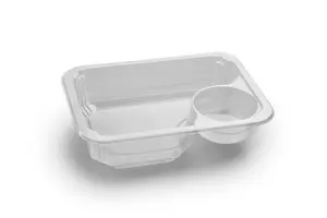 Контейнер под запайку 187х137х45С 695мл Прозрачный соусник в углу