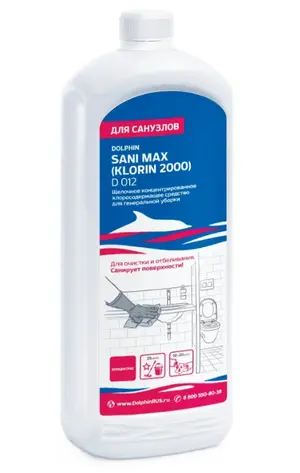 Средство щелочное для санузлов (гипохлорит) Долфин SANI MAX KLORIN 1 л (арт D012-1)