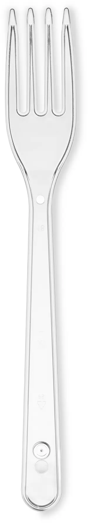 Вилка одноразовая пластиковая прозрачная 18 см
