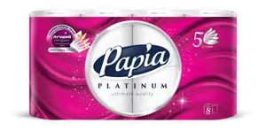 Бумага туалетная PAPIA PLATINUM 5 сл белая (8рул/уп) арт.5080978