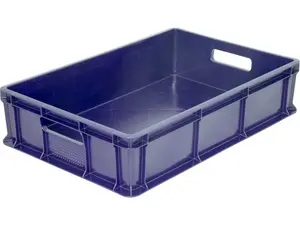 Ящик полиэтилен сплошной 600*400*140 мм синий с ручками (артикул производителя 705.03.01)