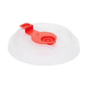 Крышка для стакана тип В (d90мм) (ПП) прозрачная/красная