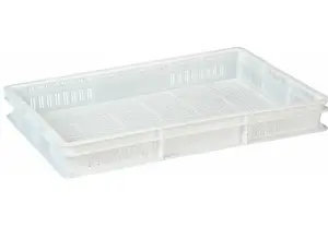 Ящик полиэтилен перфорированный 600*400*75 мм белый (артикул производителя 423)