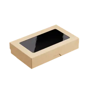 Контейнер бумажный OneBox 1000мл (200х120х40) черный с окном 