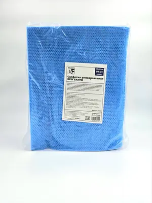 Салфетка вискозная 38х25см синяя, 80 гр/м, Ben Fatto