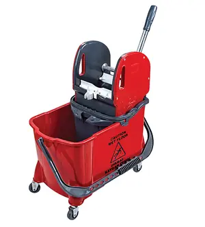 Ведро с вертикальным отжимом на колесах Selmop 24 л пластиковое красное (артикул производителя HTS731R)