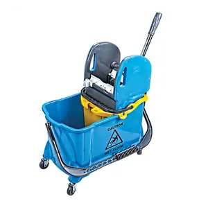 Ведро с вертикальным отжимом на колесах Selmop 24 л пластиковое синее (артикул производителя HTS731B)