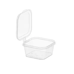 Соусник с крышкой 50мл прозрачный квадратный 