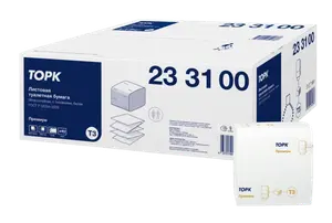 Бумага туалетная листовая ТОРК Премиум T3 2 сл белая (артикул производителя 233100)