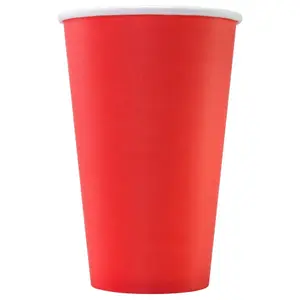 Стакан бумажный 400мл 1-сл d90мм красный 