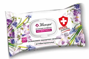 Салфетки влажные антибактериальные Мелодия 150 шт/уп (артикул произвозителя 115226)
