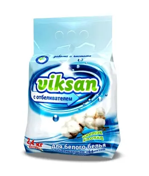 Стиральный порошок для белья VIKSAN автомат с отбеливателем для белого белья 2,4 кг