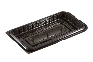 Контейнер пластиковый для кондитеских изделий прямоугольный коричневый