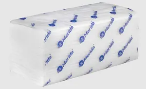 Полотенца бумажные листовые Merida Комфорт 2 сл белые V сложения 200 л (артикул производителя BP1409)