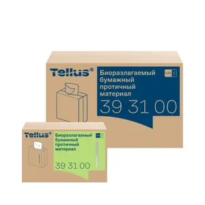 Нетканый протирочный материал биоразлагаемый листовой Tellus белый 100 л (артикулл производителя 393100)