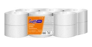 Бумага туалетная в рулоне SoffiPro Econom 1 сл белая 200 м 12рул/уп арт. 10901494 (артикул производителя 10901494)
