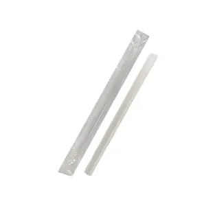 Трубочки для коктейля без изгиба с косым срезом в инд.п/э.упак прозрачные 12х240мм (250шт/уп) 