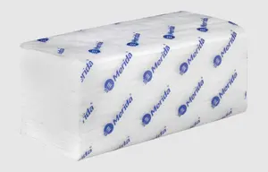 Полотенца бумажные листовые Merida V-ОПТИМУМ 3750 1 сл белые V сложения 250 л (артикул производителя BP1305)