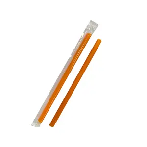 Трубочки для коктейля без изгиба с косым срезом в инд.п/э.упак оранжевые 12х240мм (250шт/уп) 