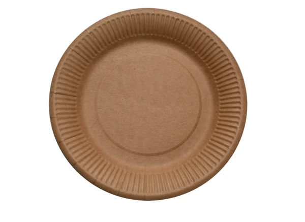 Тарелка бумажная круглая d23см крафт картон 