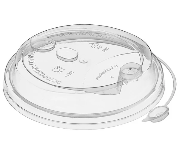 Крышка для стакана 90 мм пластиковая прозрачная с заглушкой 