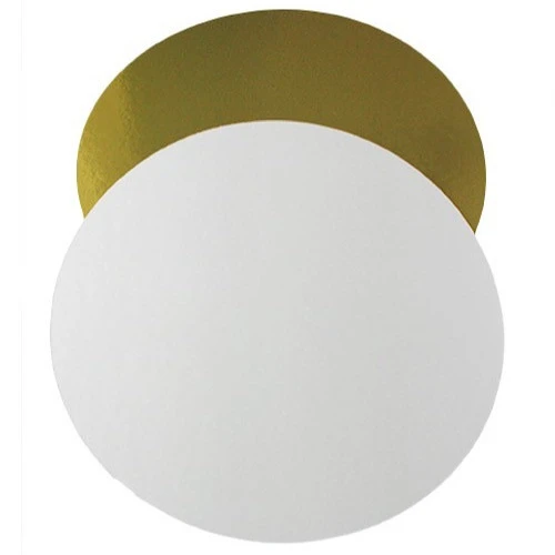 Подложка картон круглая d24см 1,5мм золото/жемчуг 