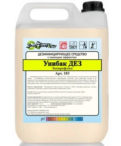 Средство дезинфицирующее с моющим эффектом ЭкоПрофХим Унибак ДЕЗ (артикул производителя 183)