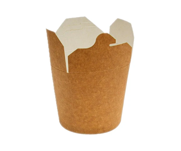 Бумажный контейнер чайна бокс 500 мл 86x76x92 мм, 500 мл крафт CHINA PACK