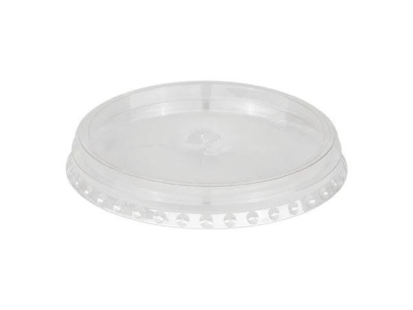 Крышка для стакана d95мм плоская с отверстием прозрачная ПЭТ 