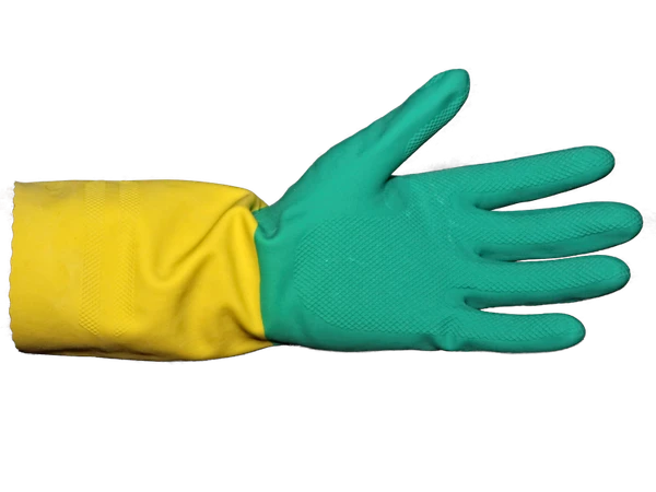 Перчатки резиновые Vileda Усиленные L зелено-желтые арт. 174307