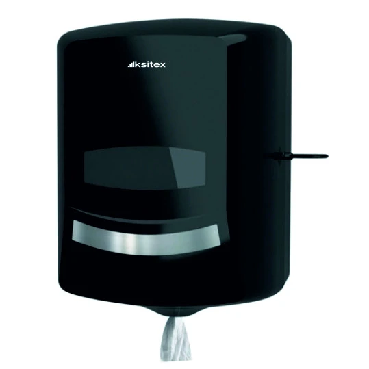 Диспенсер Ksitex для рулонных полотенец с центральной вытяжкой пластиковый черный ТН-8030В