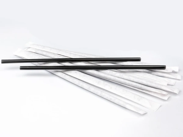 Трубочки для коктейля без изгиба в инд.бум.упак черные, диаметр 8 мм, 24 см, 250шт