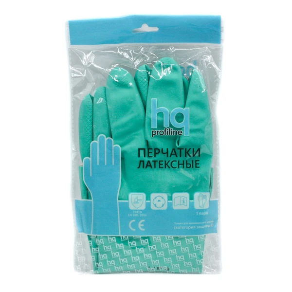 Перчатки резиновые HQ Profiline L зеленые