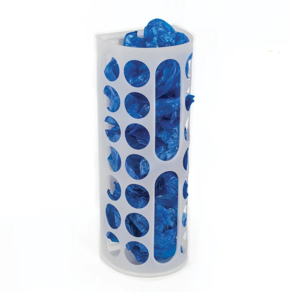 Диспенсер для бахил и пакетов пластиковый, настенный, белый, самоклеящийся, 45х16х13 см