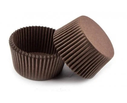 Бумажные тарталетки 30х25мм круглые коричневые