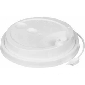 Крышка для стакана 80 мм пластиковая белая с заглушкой 